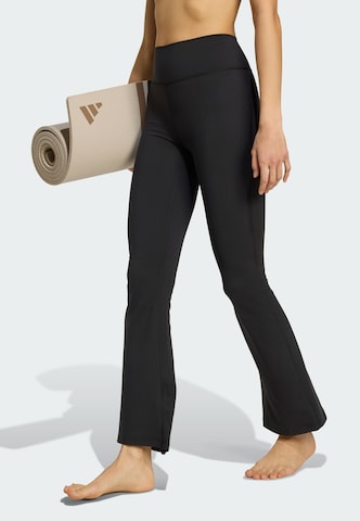 ADIDAS PERFORMANCEFlared/zvonoliki kroj Sportske hlače 'All Me Essentials' - crna boja: prednji dio