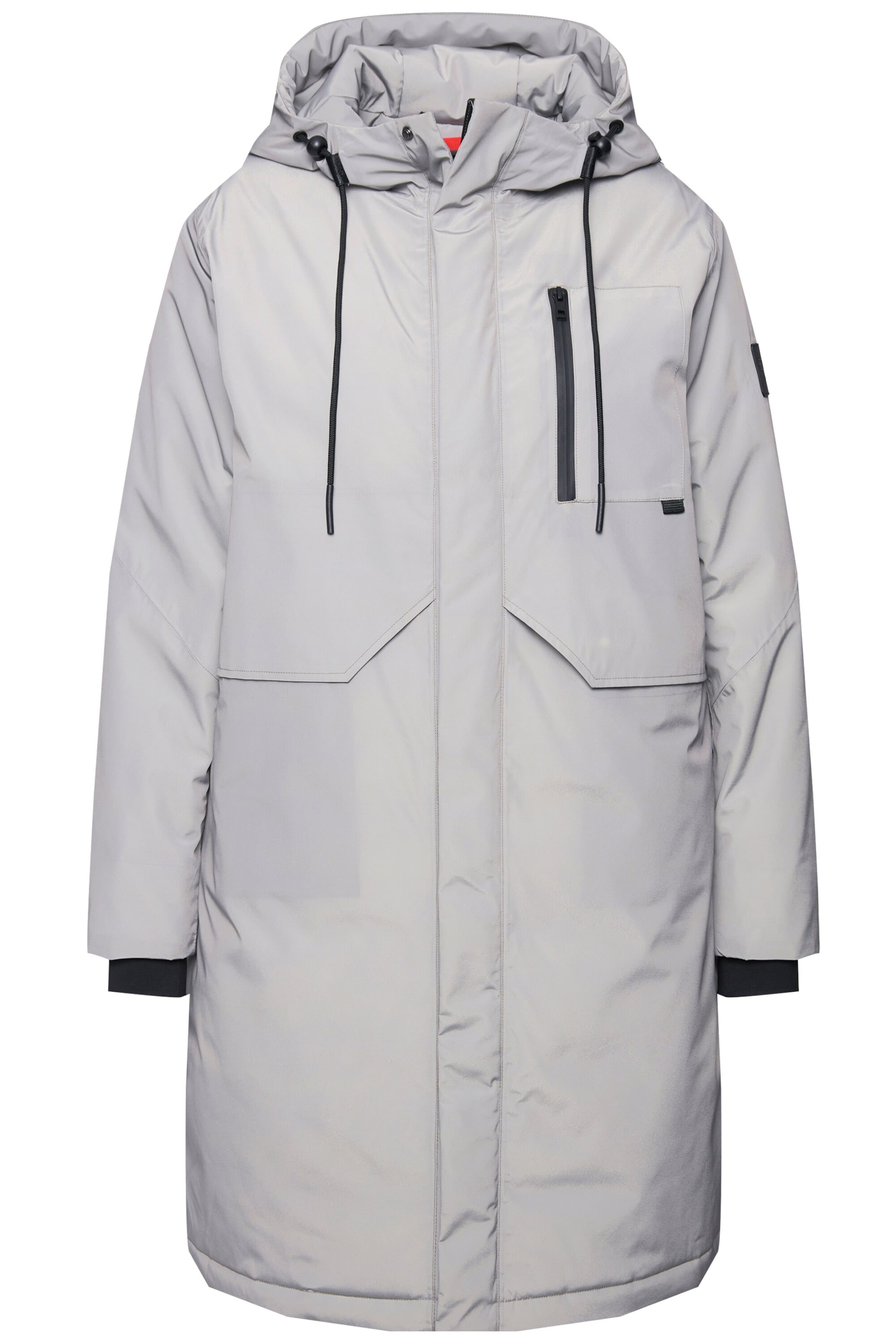 Ulla Popken Wintermantel in Grijs: voorkant