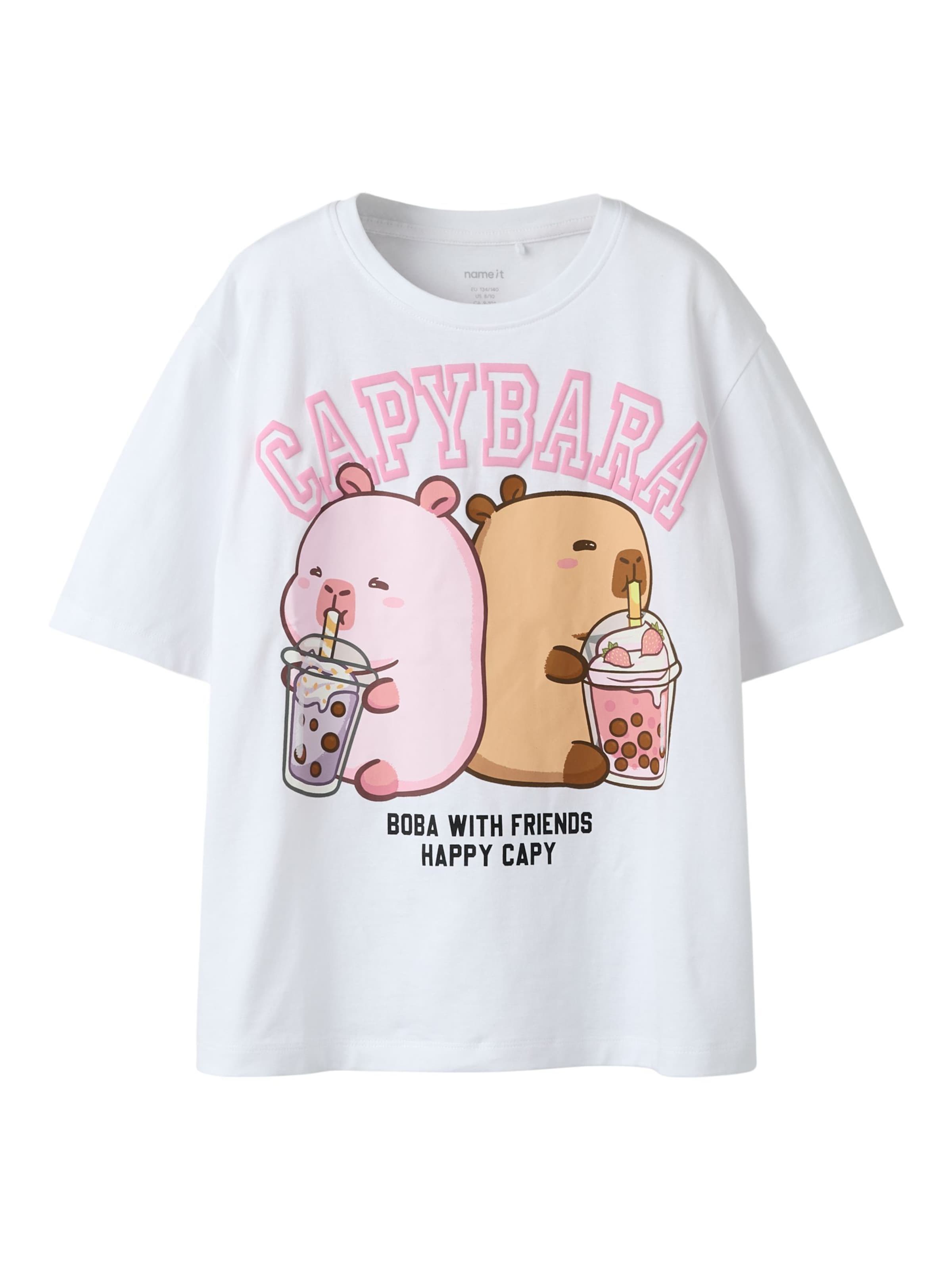 Maglietta 'Capybara' di NAME IT in bianco: frontale