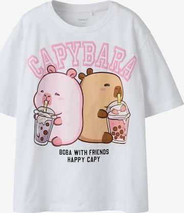 Maglietta 'Capybara' di NAME IT in bianco: frontale