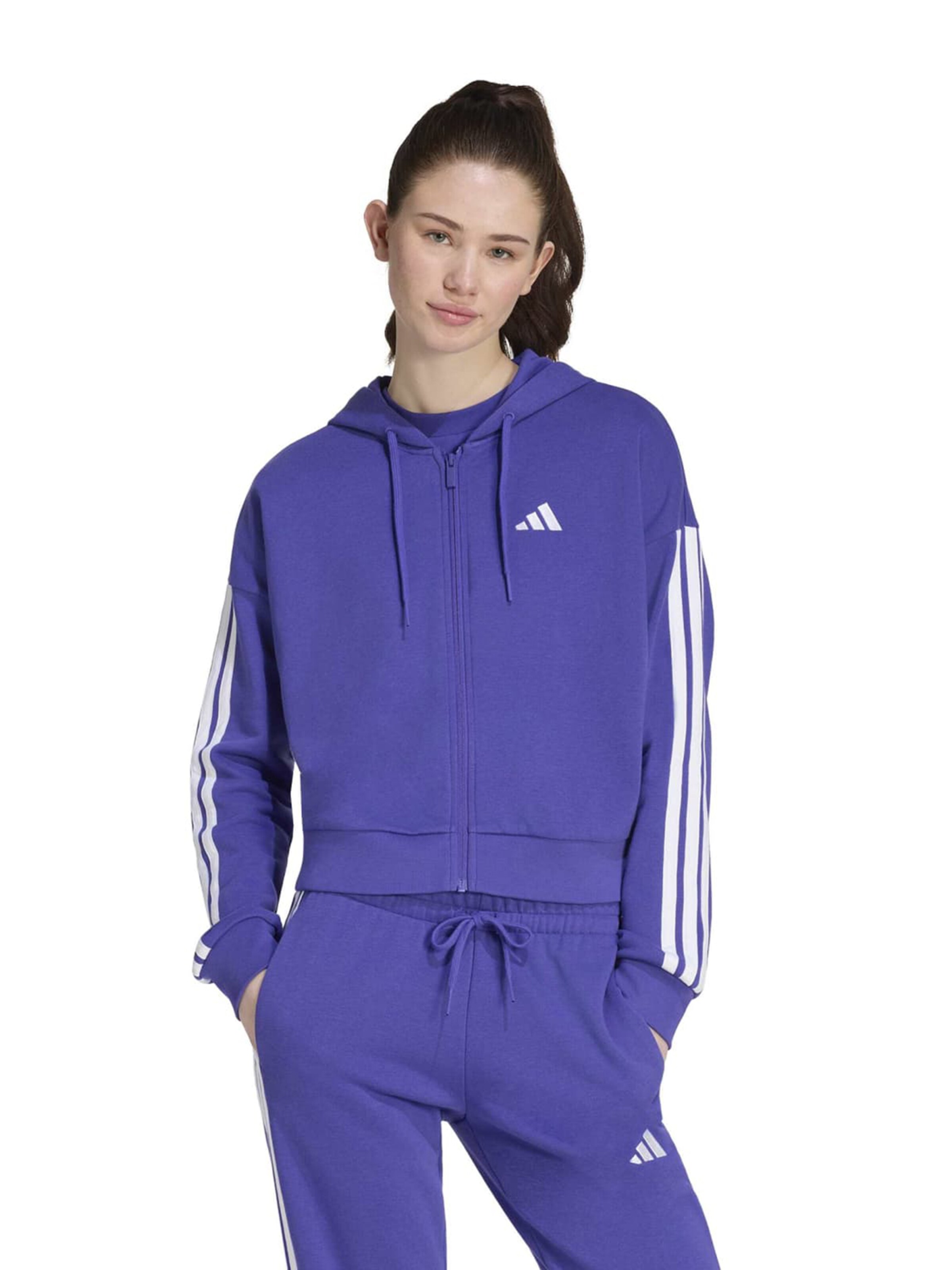 ADIDAS SPORTSWEAR Športová mikina so zipsom 'Essentails' - Fialová: predná strana