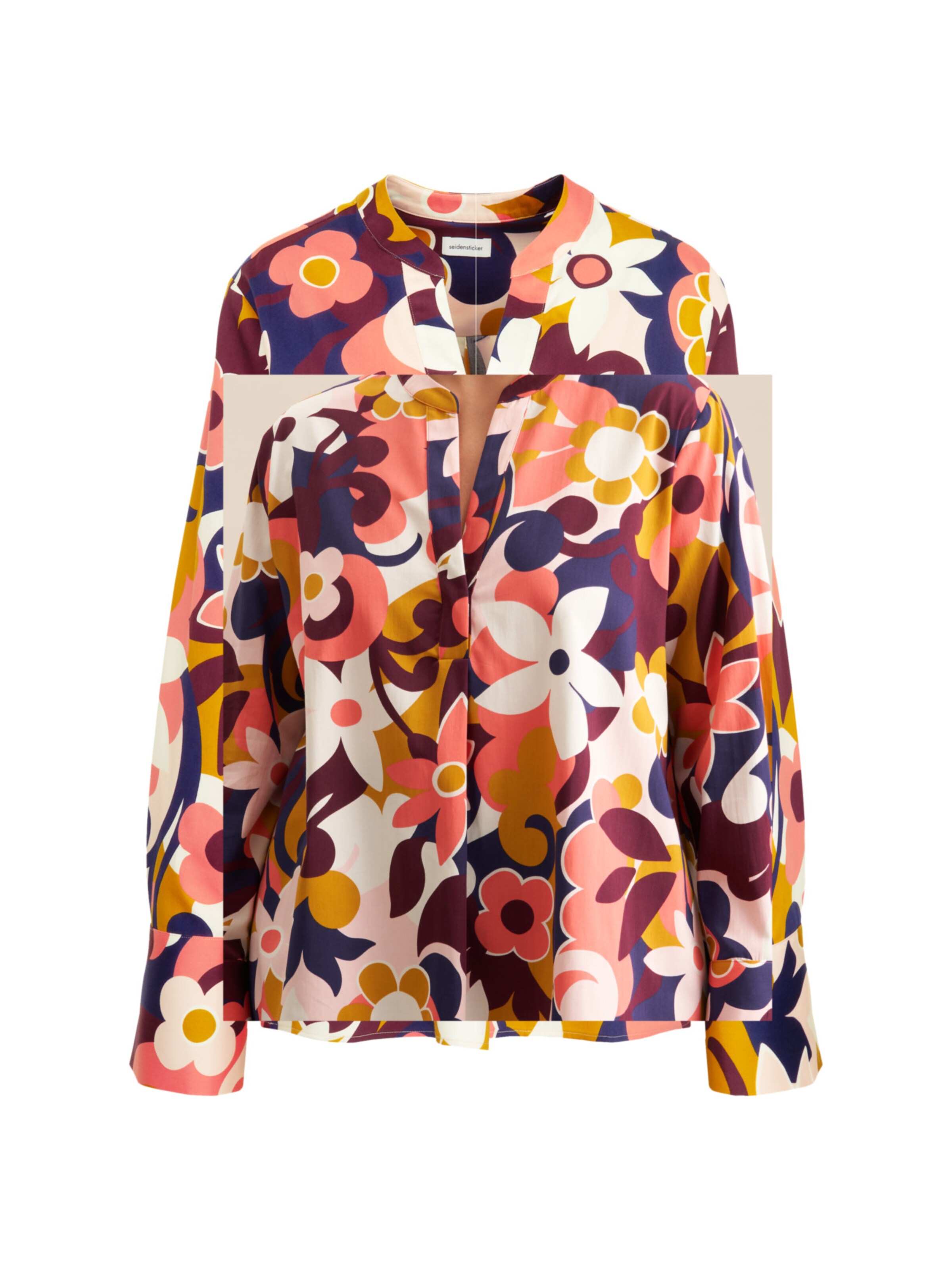 Chemisier 'Schwarze Rose' SEIDENSTICKER en rose : devant