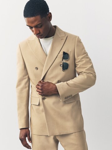 Coupe slim Veste de costume Next en beige : devant