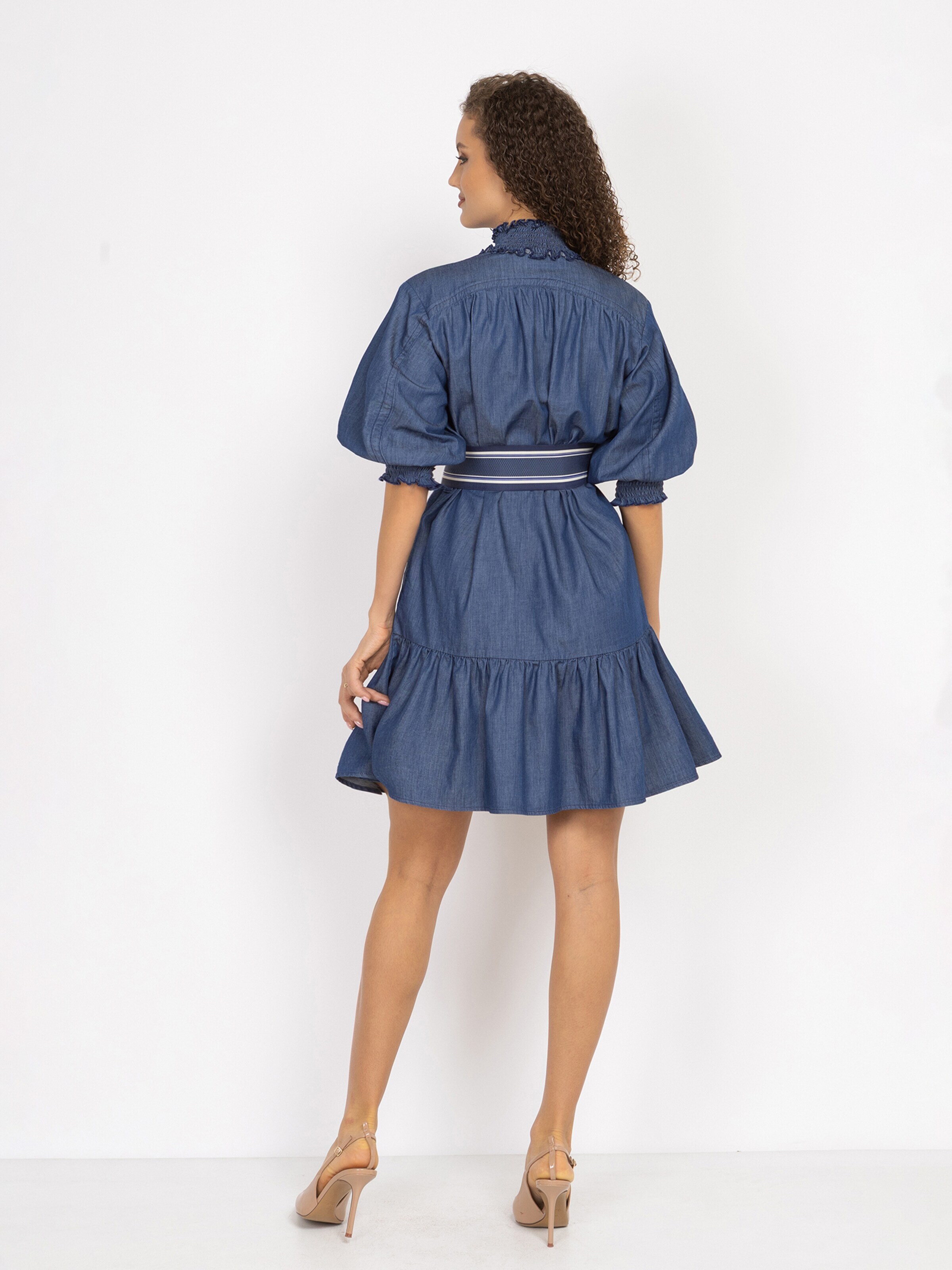 JIORO Jurk 'ESSENTIALS' in Blauw