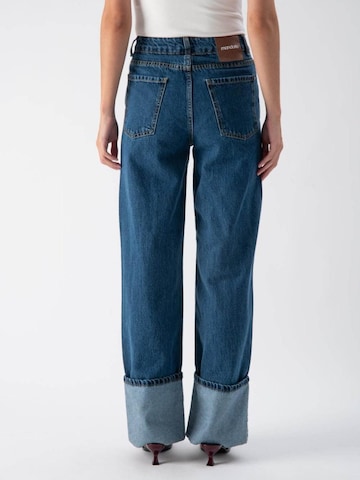 MND Wide Leg Jeans 'Blue Denim with Wide Cuffs' i blå