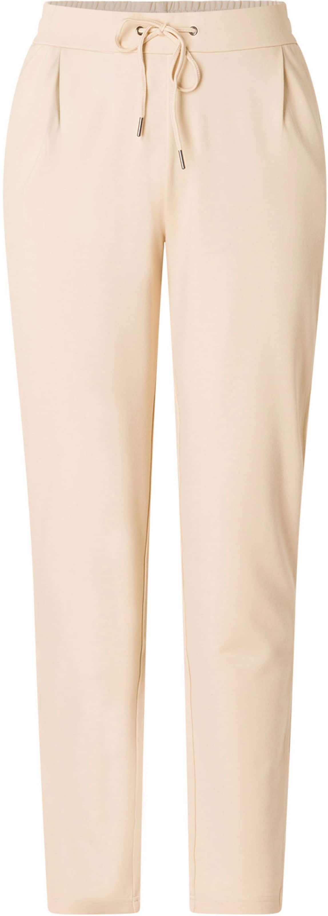 BASE LEVEL CURVY Regular Pleat-Front Pants in Beige: front