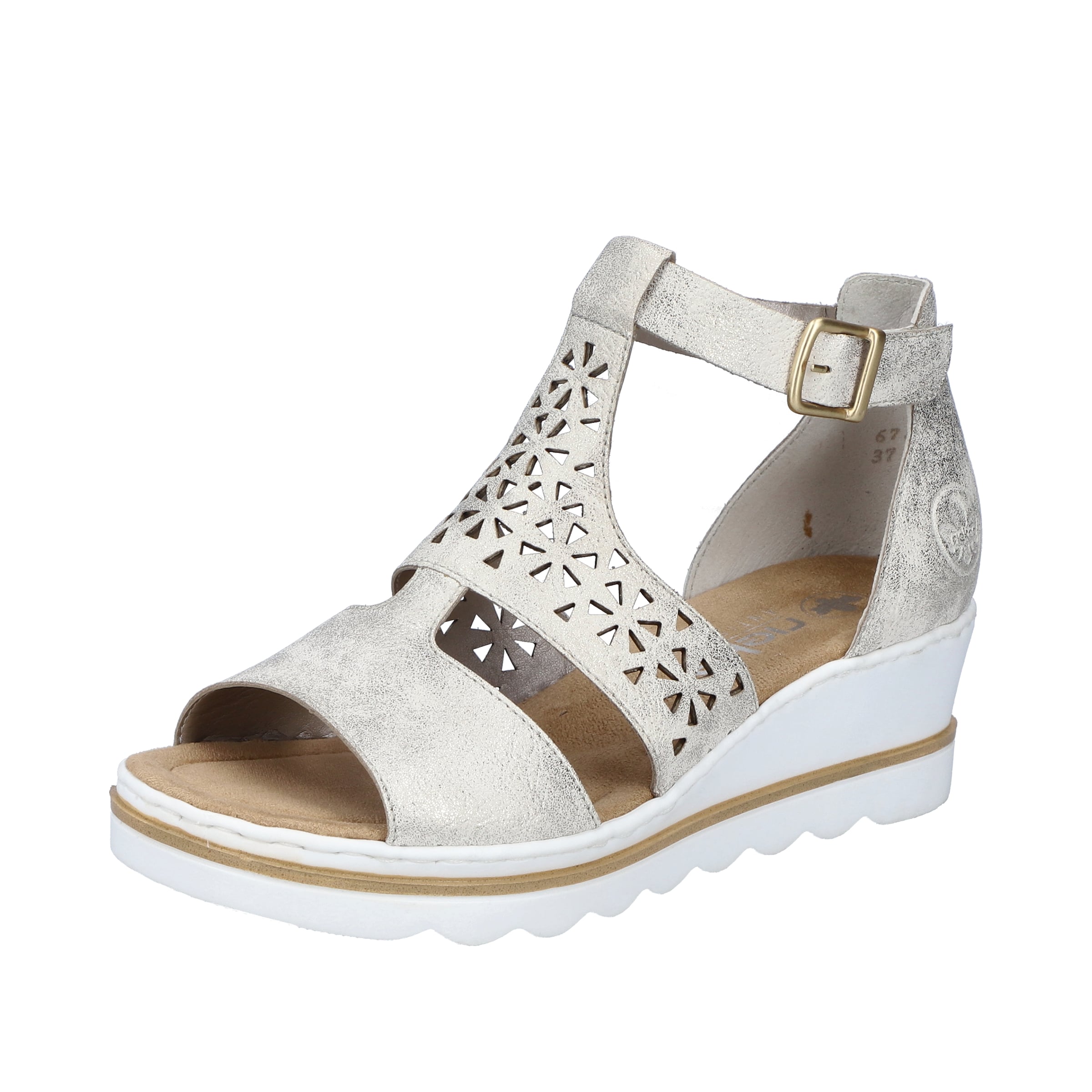 Sandales '67481' Rieker en beige : devant