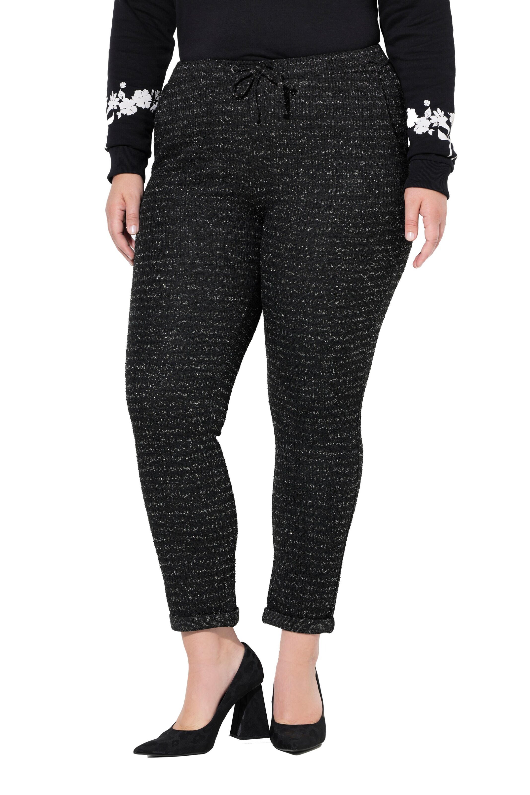MIAMODA Tapered Trousers in Black: front