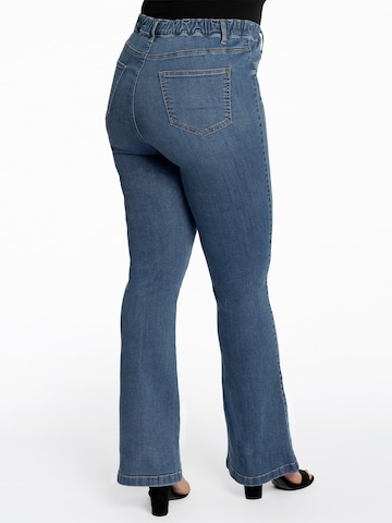 évasé Jeggings Yoek en bleu