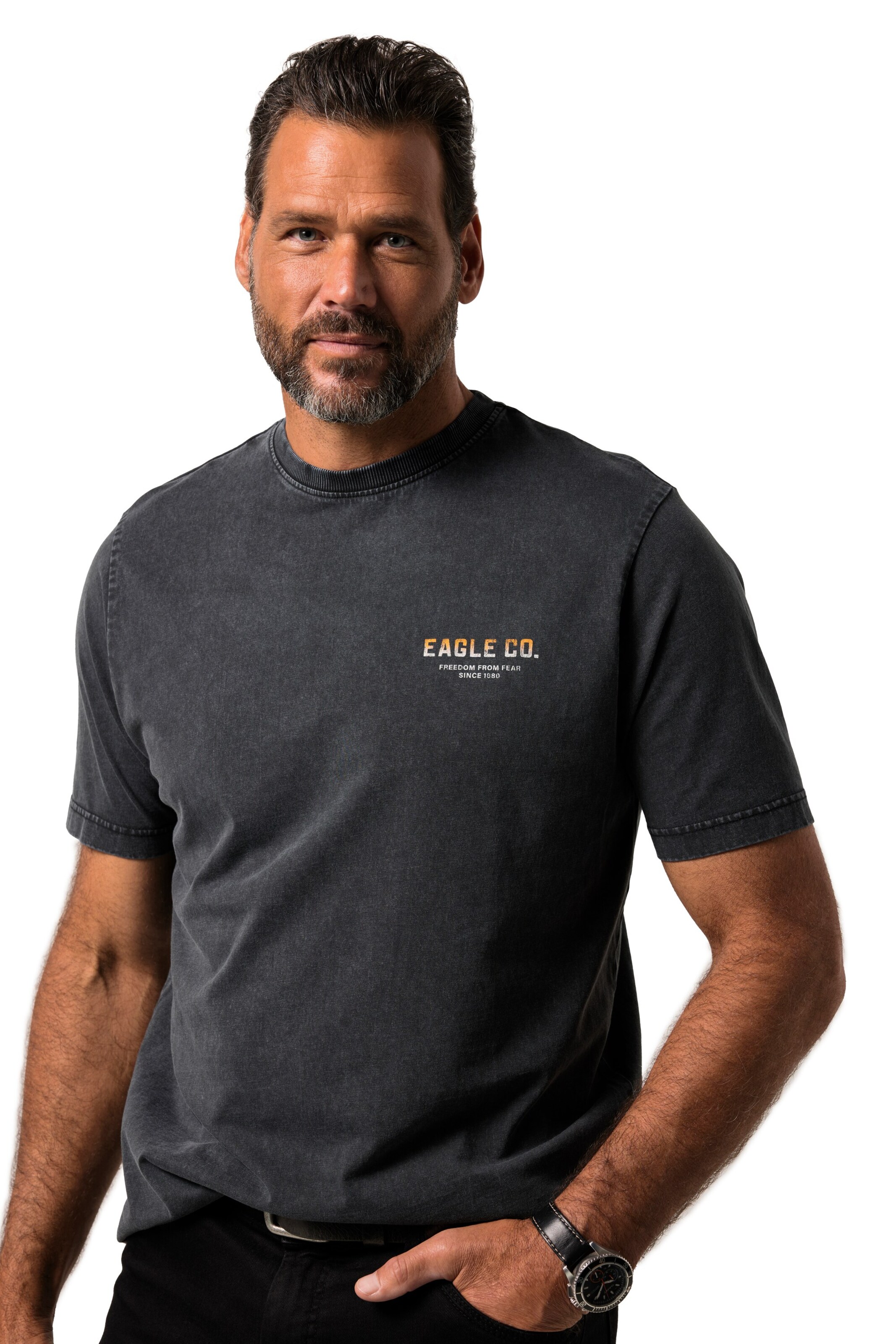 JP1880 Shirt in Zwart: voorkant