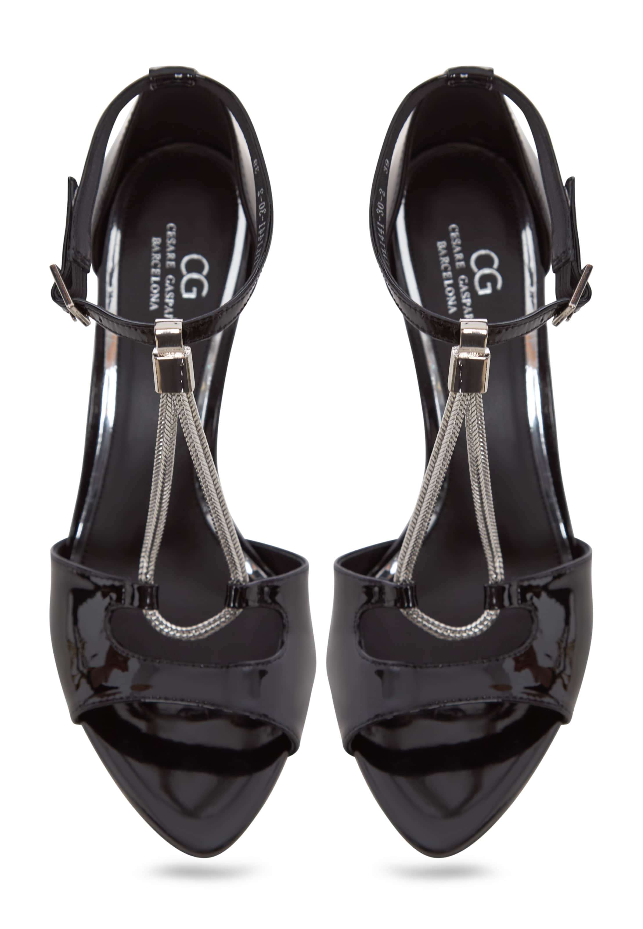 CESARE GASPARI Strap sandal in Black