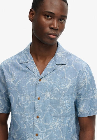 Coupe regular Chemise 'Vintage Loom Cabana' Superdry & Co en bleu