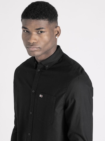 Tommy Jeans Regular fit Button Up Shirt in Black