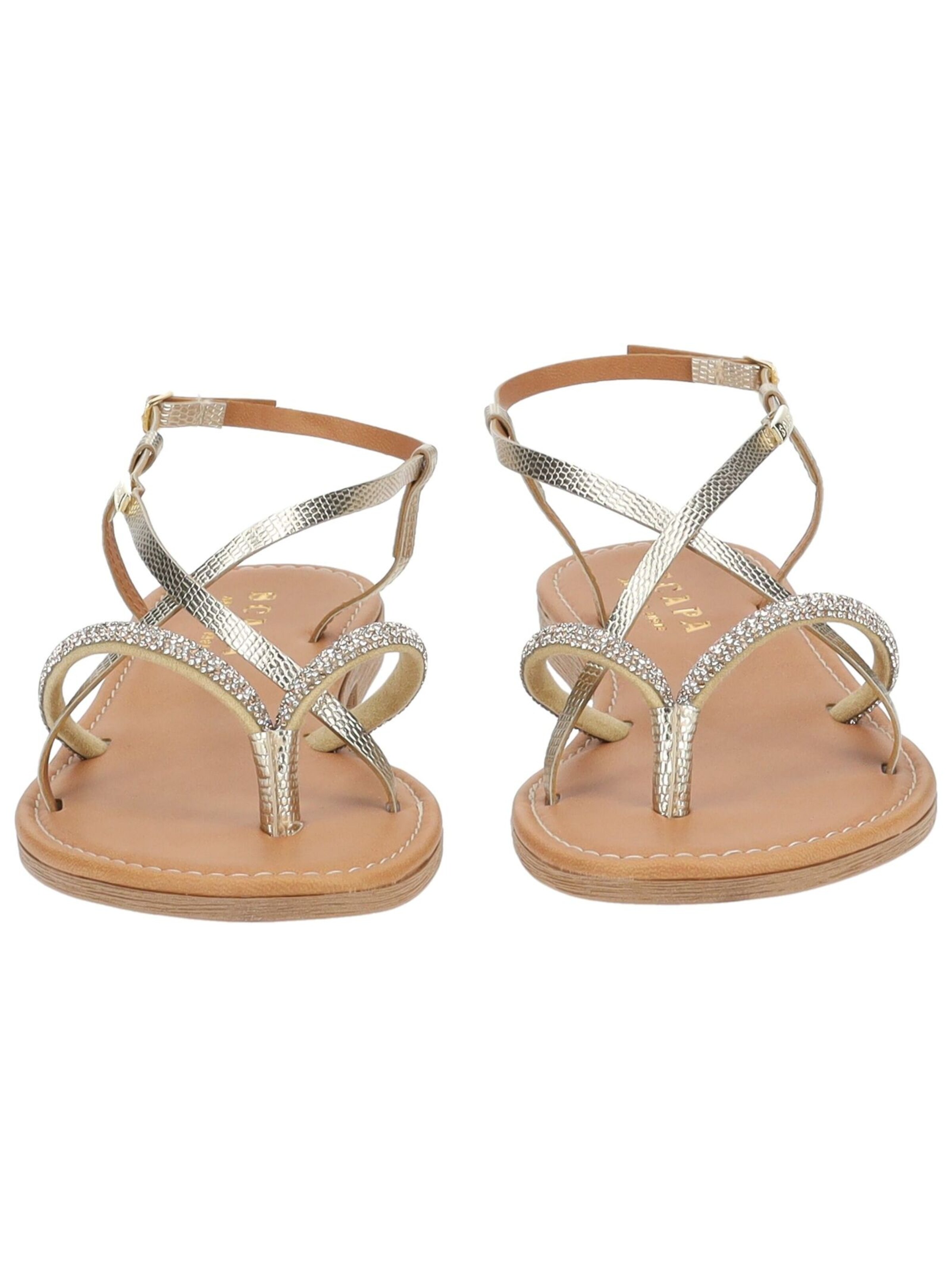 SCAPA T-Bar Sandals in Gold