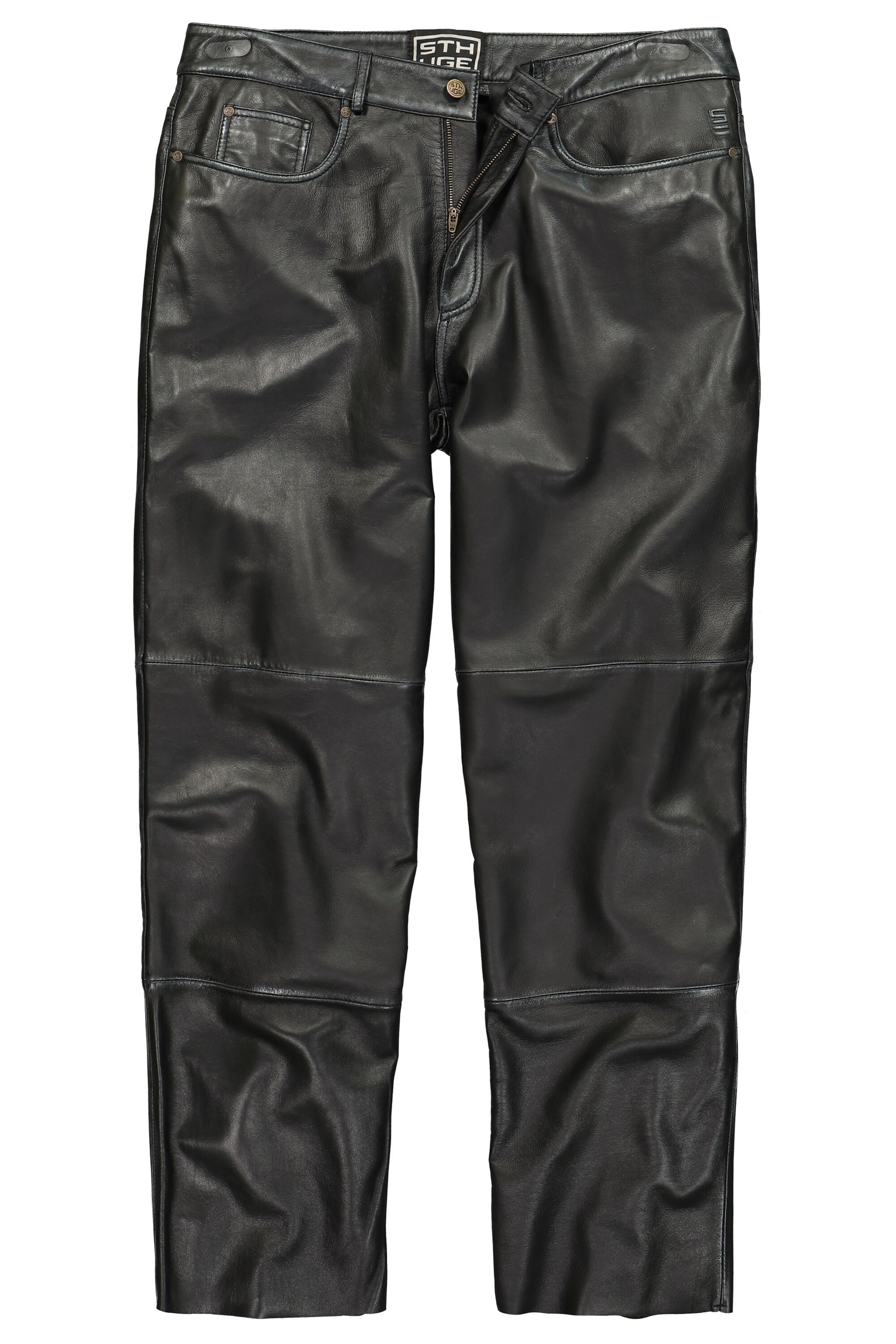 STHUGE Loose fit Trousers in Black: front
