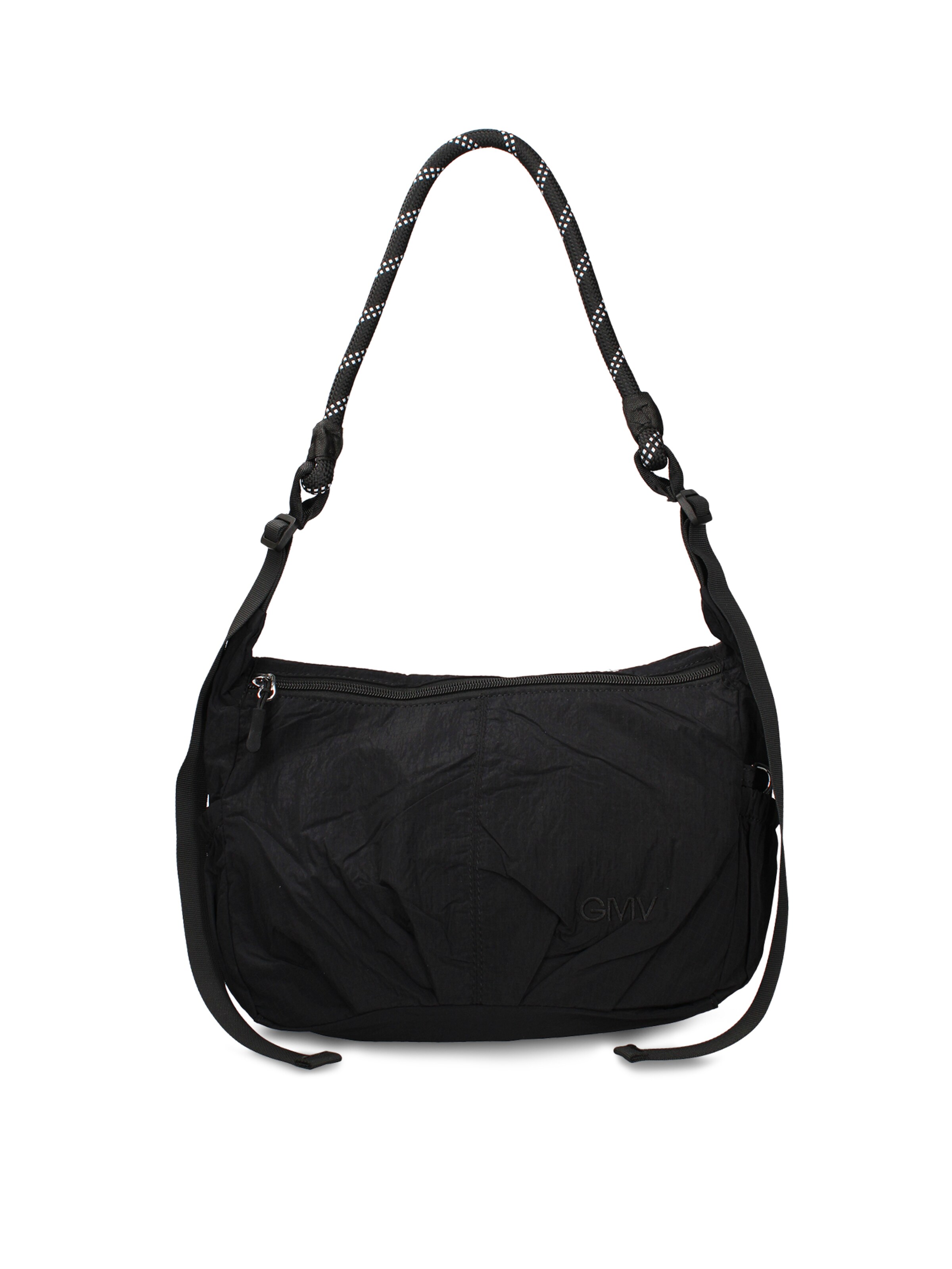 Borsa a spalla 'Borsa a Spalla Donna Gianmarco Venturi Pelle Vegana PU con Zip' di GianMarco Venturi in nero: frontale