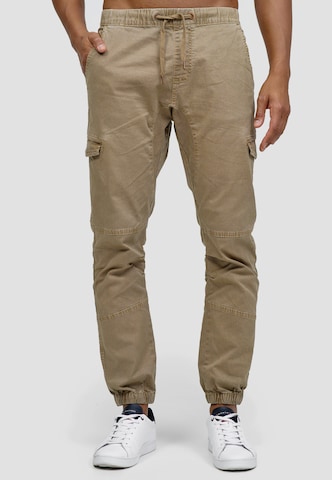 Regular Pantalon cargo ' Cantu ' INDICODE JEANS en beige : devant