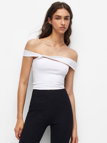 Pull&Bear Top - biela: predná strana