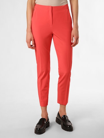 COMMA Slim fit Pleated Pants in Red: front