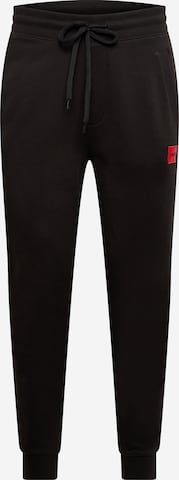HUGO Red Tapered Trousers 'Doak' in Black: front