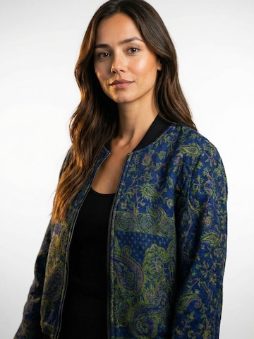 Shop Karey Winter jacket 'KAMAL BOMBER JACKET GREEN AND BLUE' in Green: front
