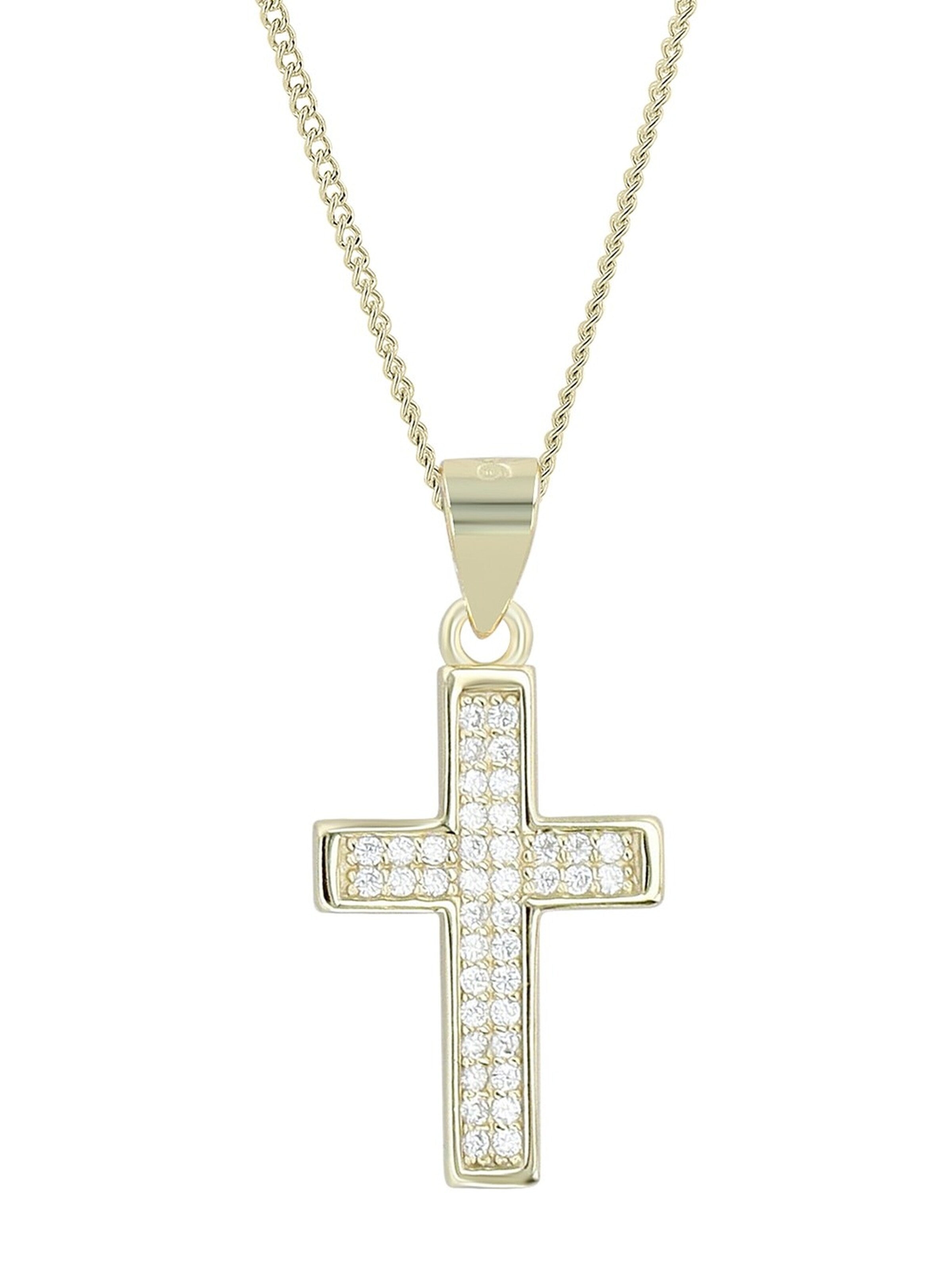 Akzent Pendant '"Kathrin" aus 925 Sterlingsilber, rhodiniert, langlebig' in Gold: front