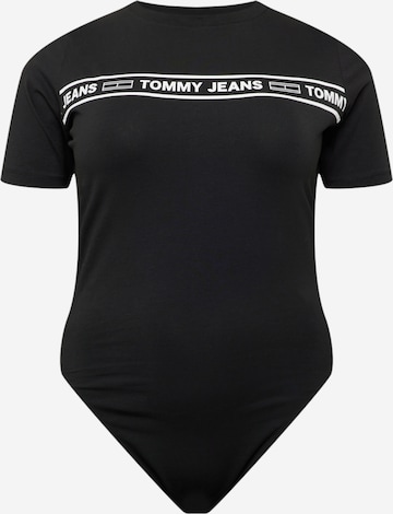 Tommy Jeans Curve Shirt Bodysuit in Black: front