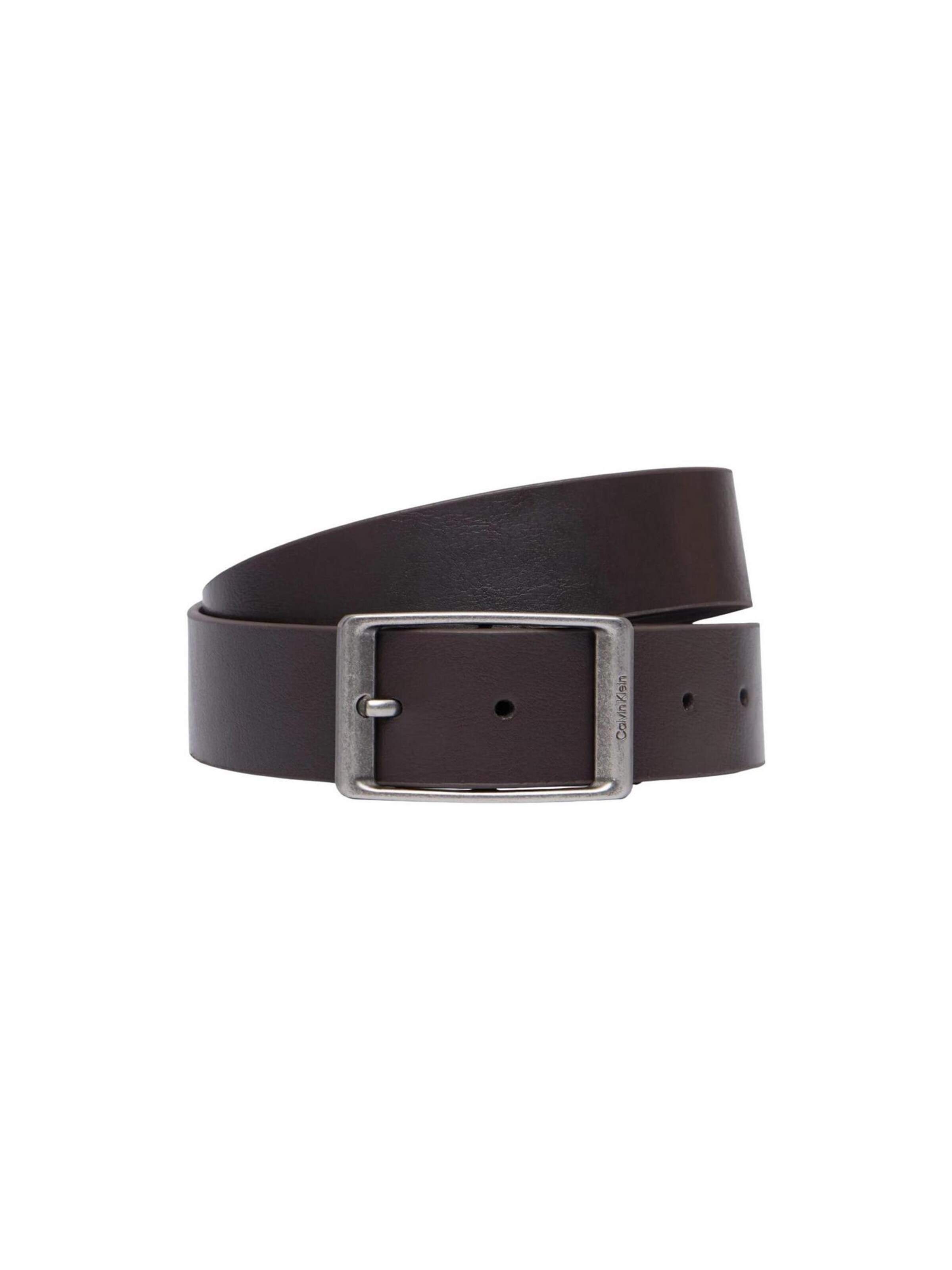 Cintura 'CASUAL ROUND BUCKLE TUMBLED 35MM LV04D7123G' di Calvin Klein in marrone: frontale
