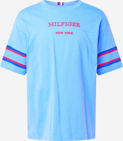 Tricou TOMMY HILFIGER pe albastru / albastru deschis / roșu, Vizualizare produs