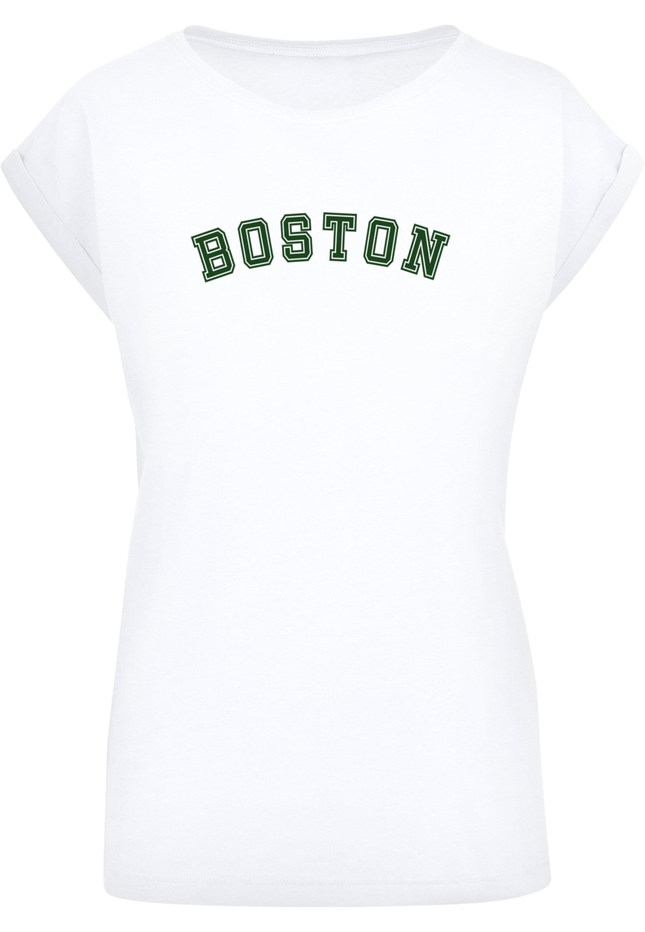 Merchcode Shirt 'Boston' in Wit: voorkant
