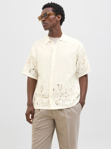 JACK & JONES Comfort fit Button Up Shirt 'JPRBLAJosh' in White: front