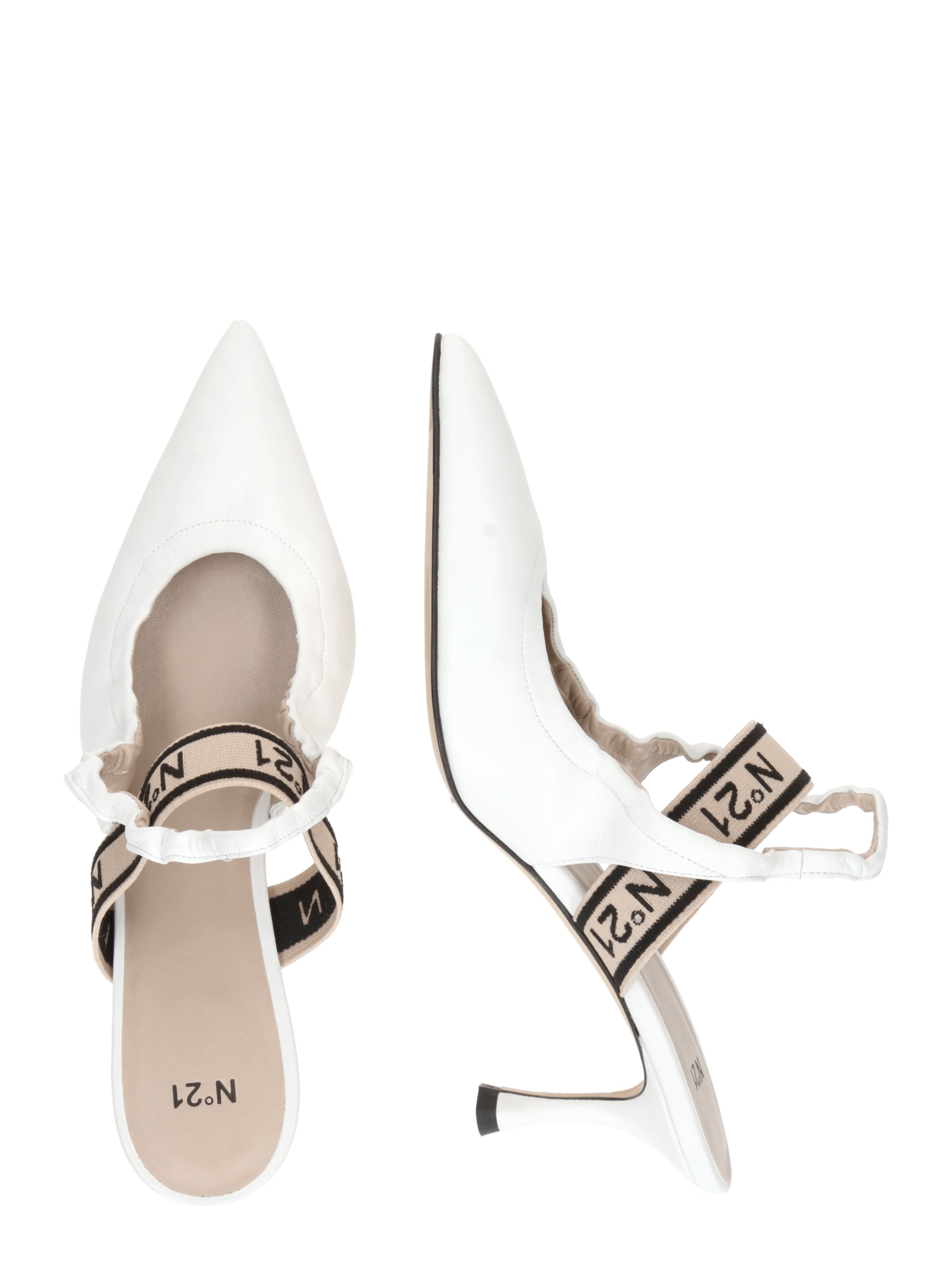 N°21 Slingpumps i hvid