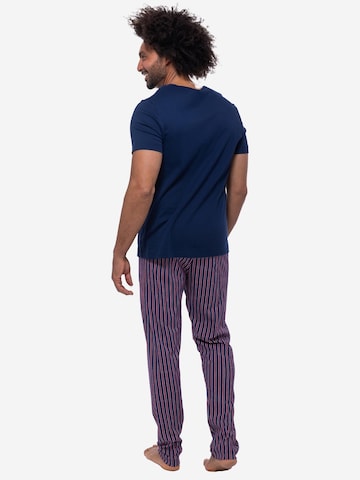 Mey Pyjama kurz 'Graphic Stripes' in Blau