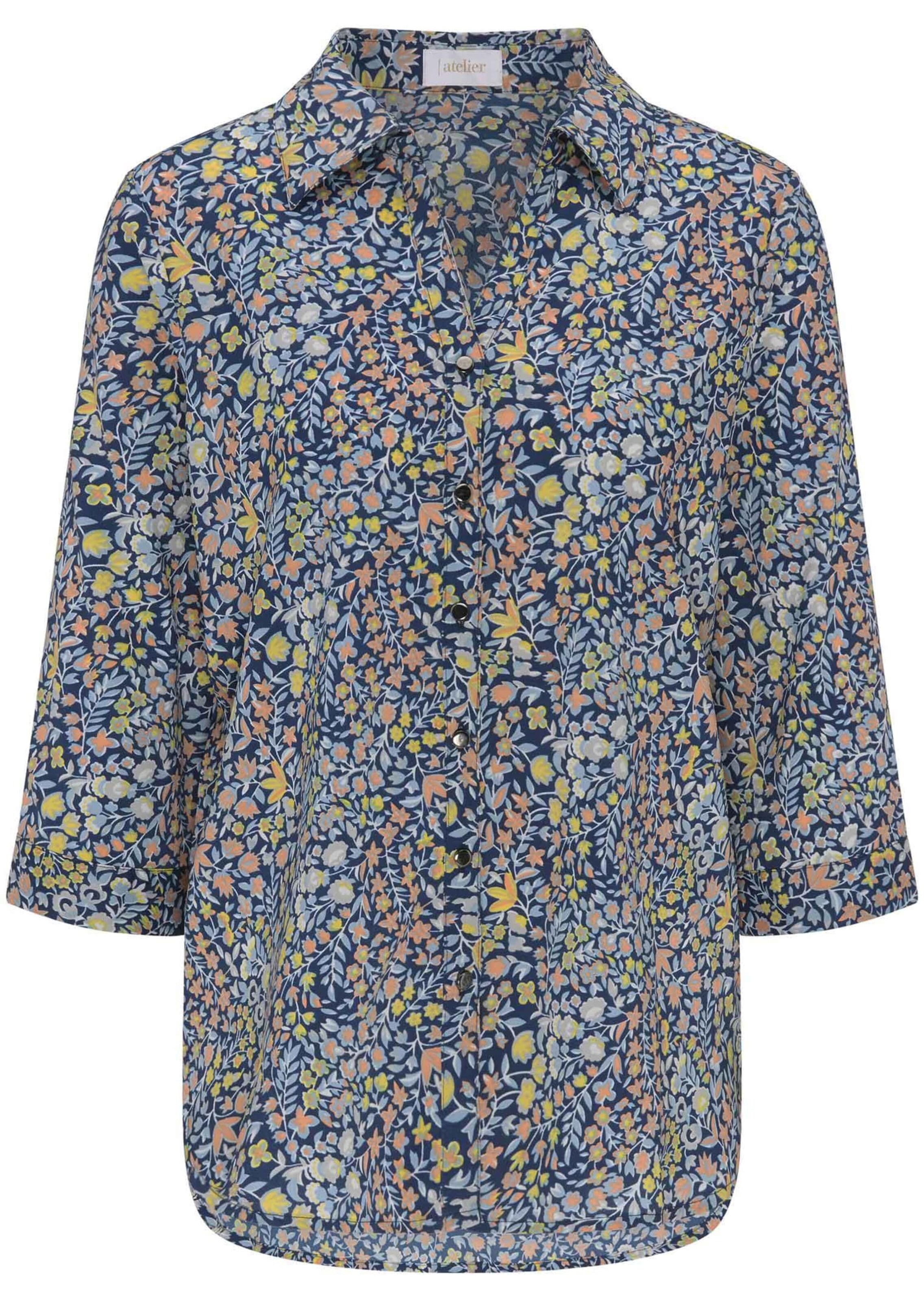 Goldner Bluse in Blau: Vorderseite