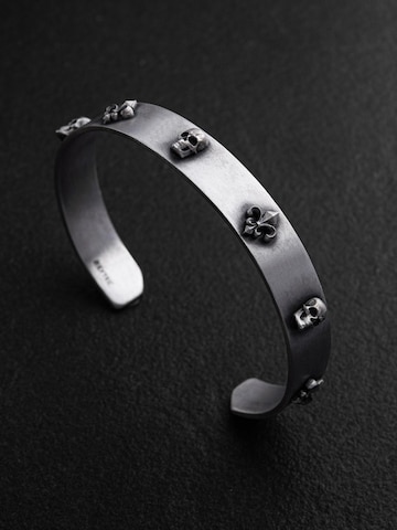 Braccialetto 'Fleur De Lis Skull' di REYTEL in argento