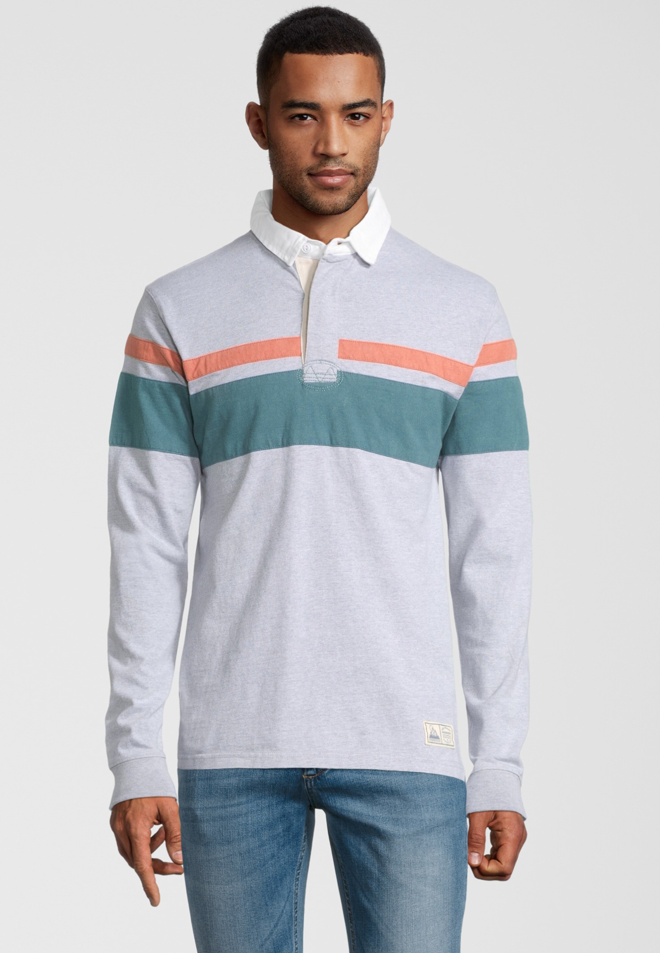 Männer Shirts Rupert and Buckley Langarm-Poloshirt in Grau - PF63578 Männer Shirts Rupert and Buckley Langarm-Poloshirt in Grau - PF63578