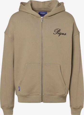 Pequs Zip-Up Hoodie in Beige: front