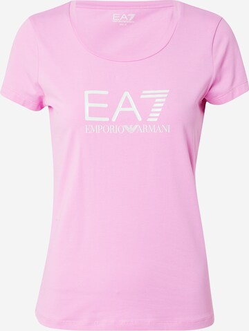 EA7 Emporio Armani Футболка в Ярко-розовый: спереди