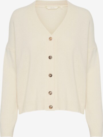 Cream Knit Cardigan 'Ever' in Beige: front
