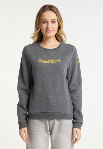 Sweat-shirt Schmuddelwedda en gris : devant