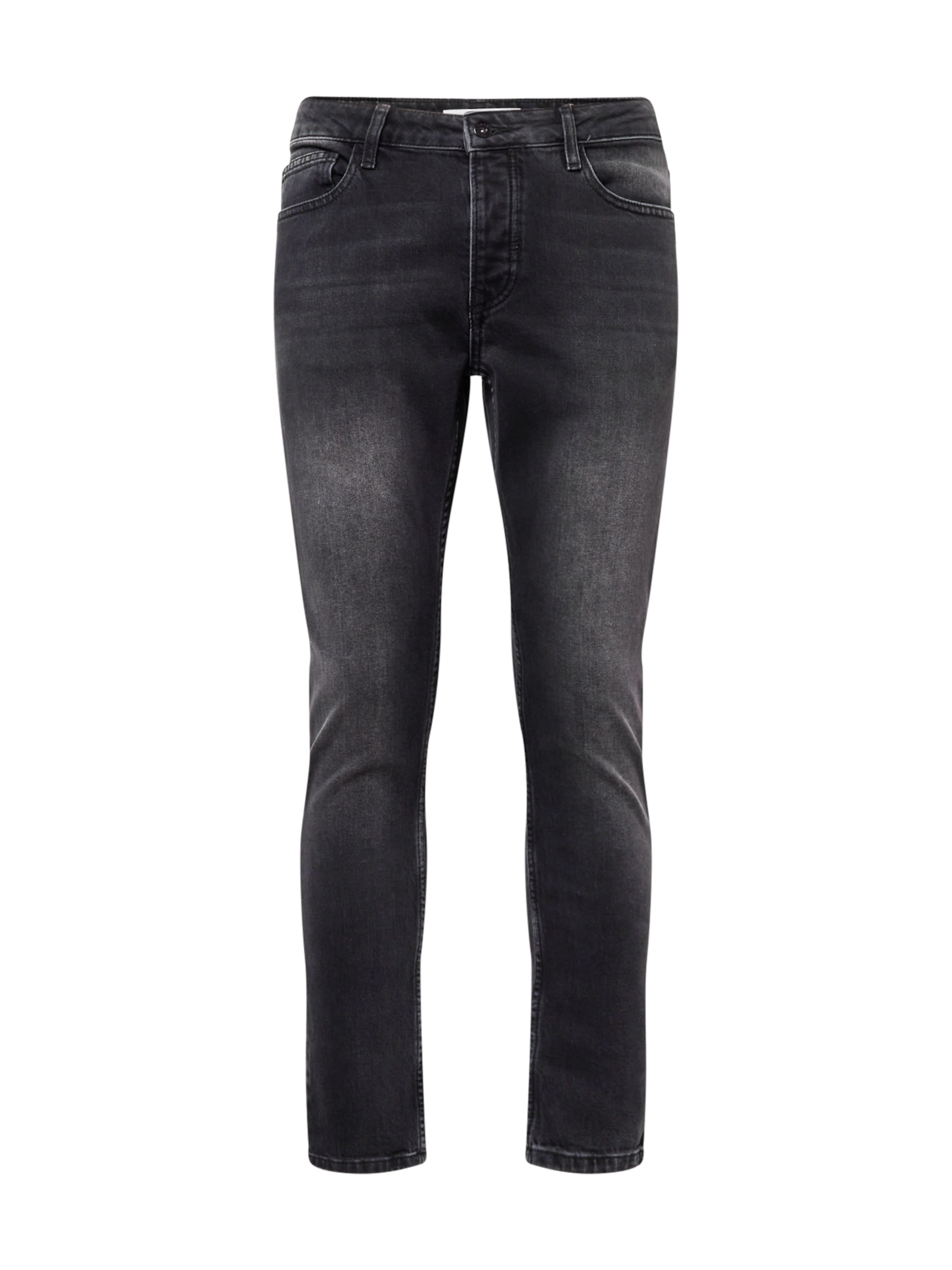 TOPMAN Slimfit Jeans in Zwart: voorkant