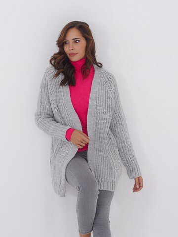 FRESHLIONS Knit Cardigan 'Simona' in Grey: front