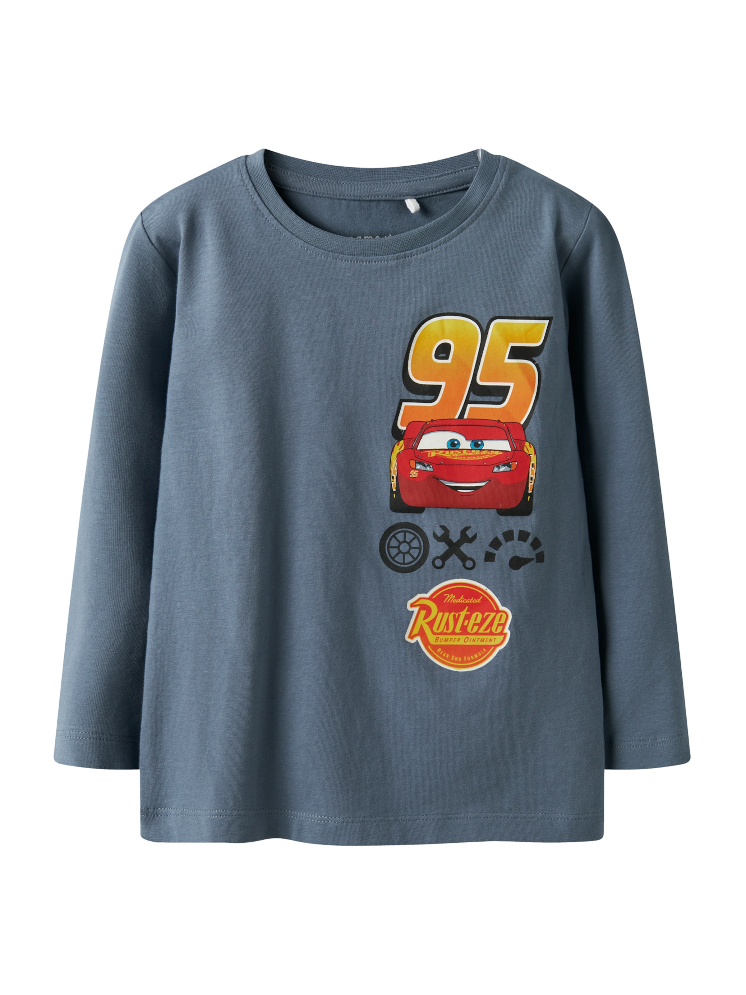 NAME IT Shirt 'NMMODINO CARS' in Blauw: voorkant