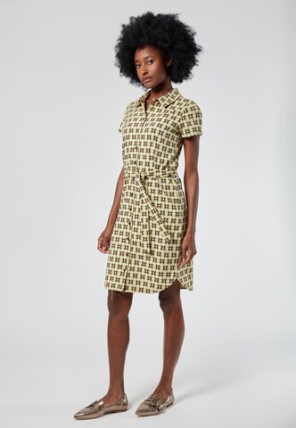 4funkyflavours - Vestido camisero 'Love Alive' en amarillo: frente