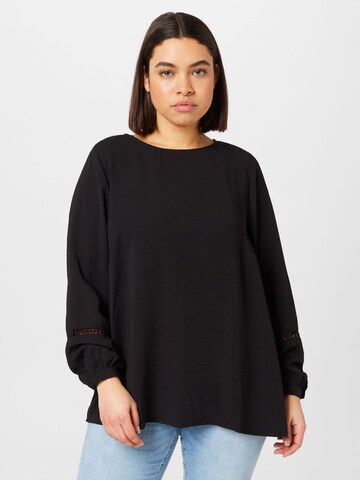 ONLY Carmakoma Bluse in Schwarz: predná strana