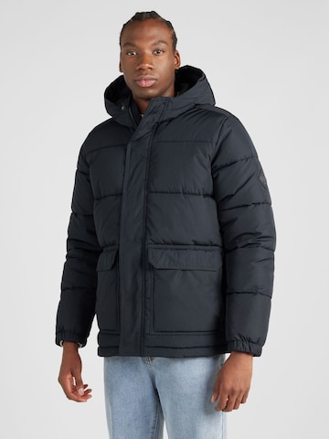 HOLLISTER Winter Jacket in Black: front