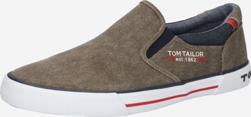 TOM TAILOR Slip-Ons in Brown: front