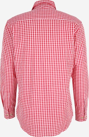 Krüger Buam Regular fit Traditional Button Up Shirt in Red