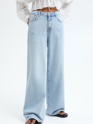 Pull&Bear Wide Leg Jeans in Blau: predná strana