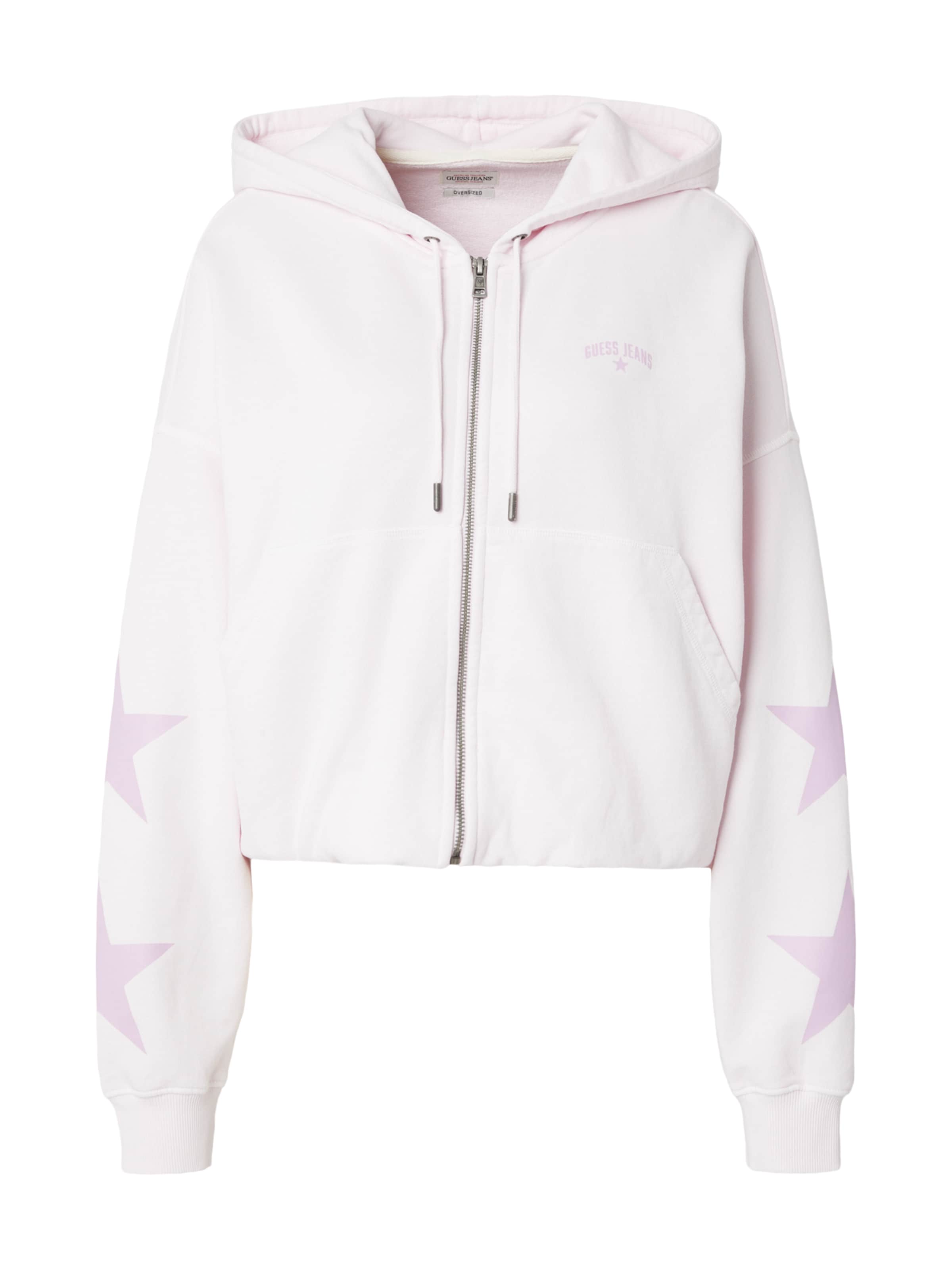 GUESS JEANS - Sudadera con cremallera en lila: frente